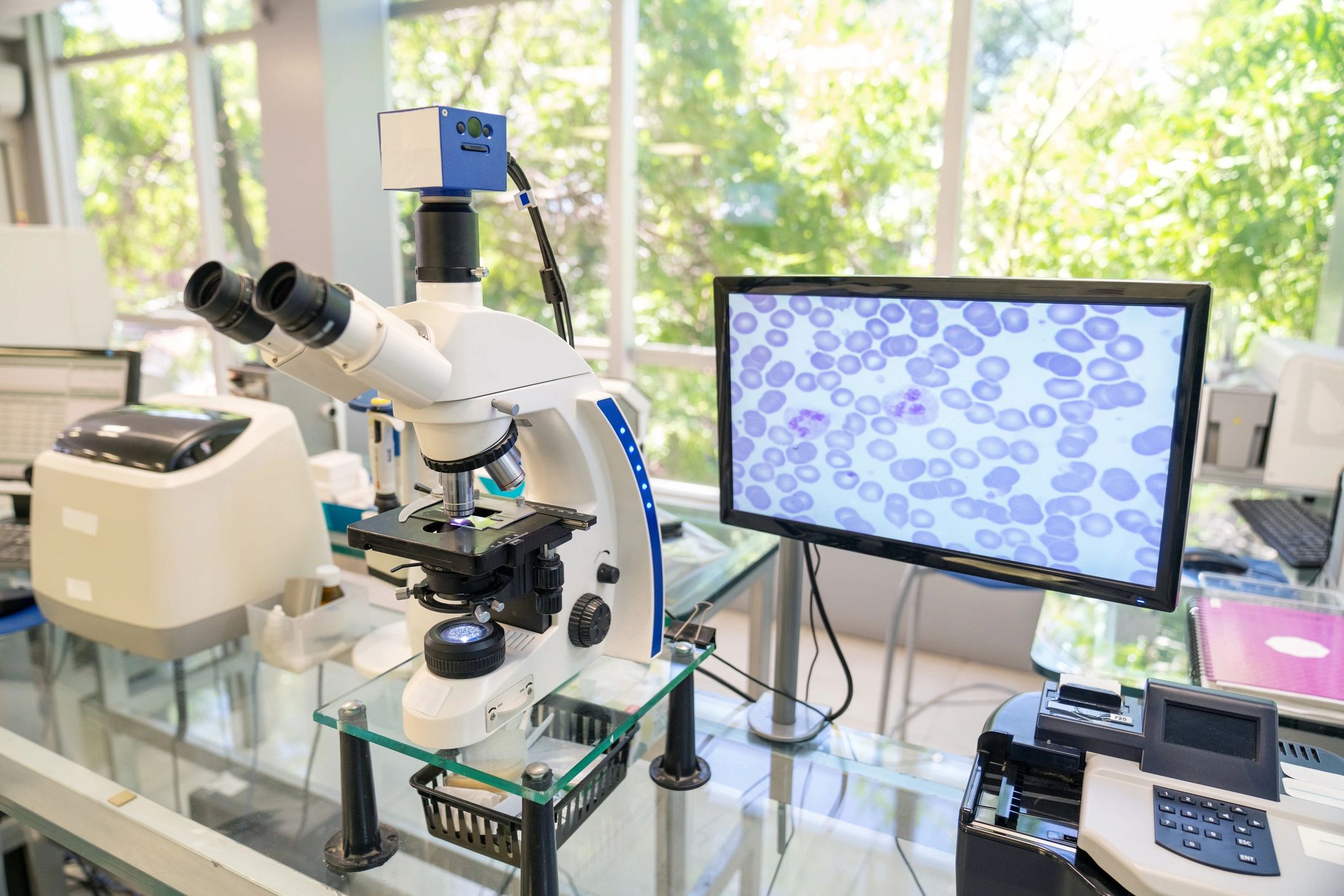 Modern laboratory microscope representing translational research.